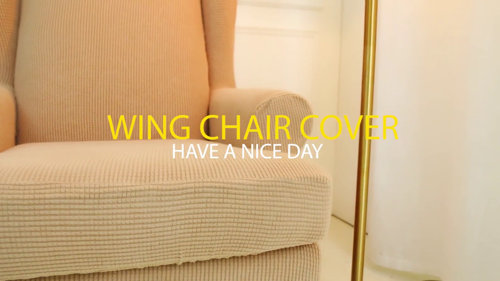 Yellow wingback chair online cover